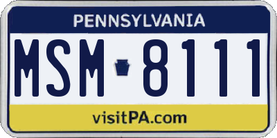 PA license plate MSM8111