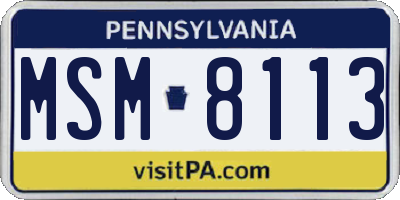 PA license plate MSM8113