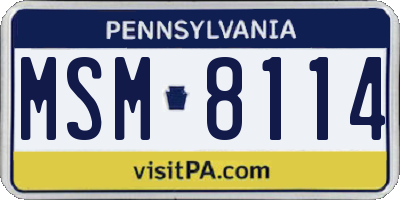 PA license plate MSM8114