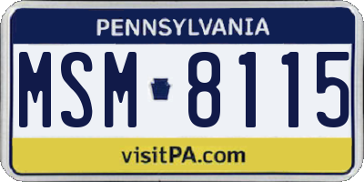 PA license plate MSM8115