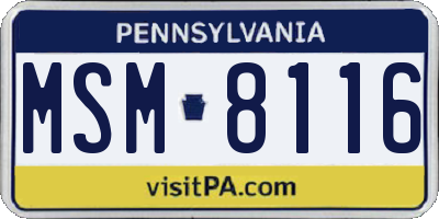 PA license plate MSM8116