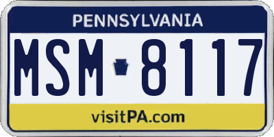 PA license plate MSM8117