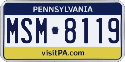 PA license plate MSM8119