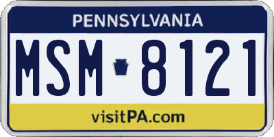 PA license plate MSM8121