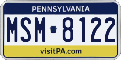 PA license plate MSM8122