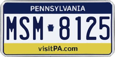 PA license plate MSM8125