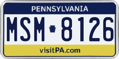 PA license plate MSM8126
