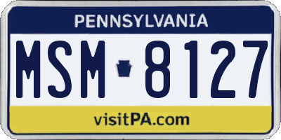 PA license plate MSM8127