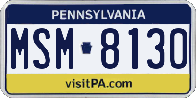 PA license plate MSM8130