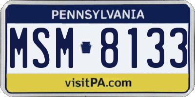 PA license plate MSM8133