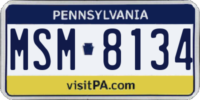 PA license plate MSM8134