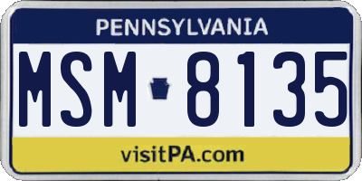 PA license plate MSM8135