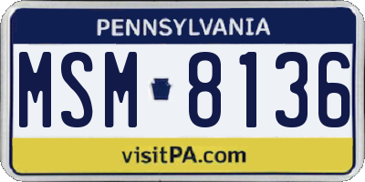 PA license plate MSM8136