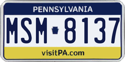 PA license plate MSM8137