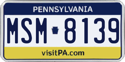 PA license plate MSM8139