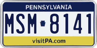 PA license plate MSM8141
