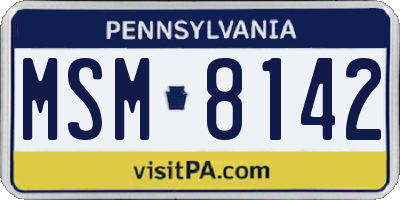 PA license plate MSM8142