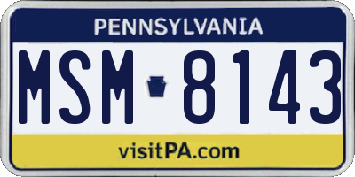 PA license plate MSM8143