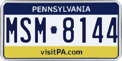 PA license plate MSM8144