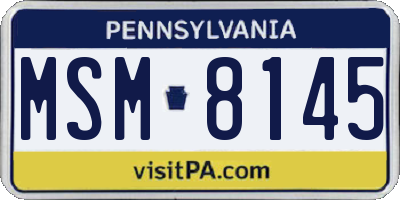 PA license plate MSM8145