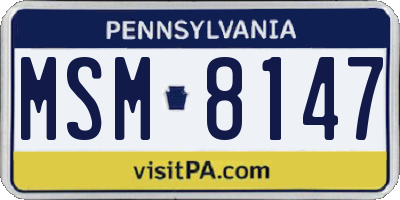 PA license plate MSM8147