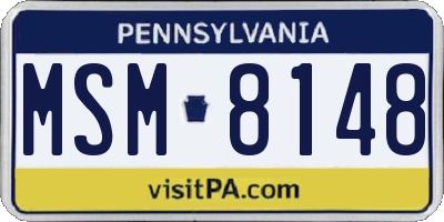PA license plate MSM8148