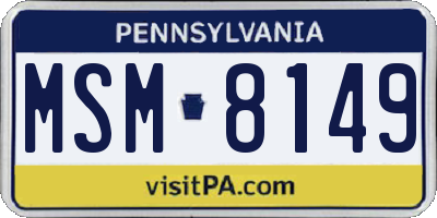 PA license plate MSM8149