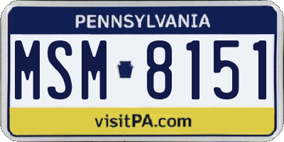 PA license plate MSM8151