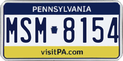 PA license plate MSM8154
