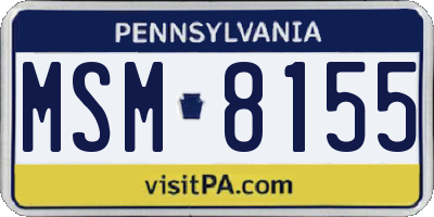 PA license plate MSM8155
