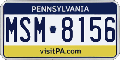 PA license plate MSM8156