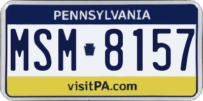 PA license plate MSM8157
