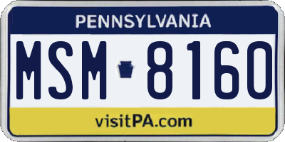 PA license plate MSM8160