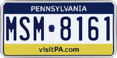 PA license plate MSM8161