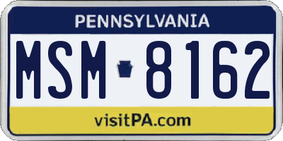 PA license plate MSM8162