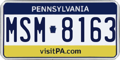 PA license plate MSM8163