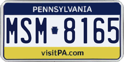 PA license plate MSM8165