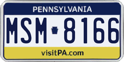 PA license plate MSM8166