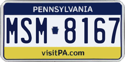 PA license plate MSM8167