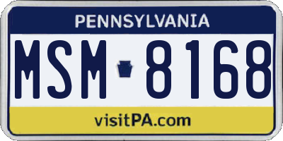 PA license plate MSM8168