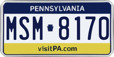 PA license plate MSM8170