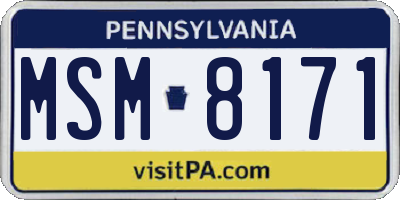 PA license plate MSM8171