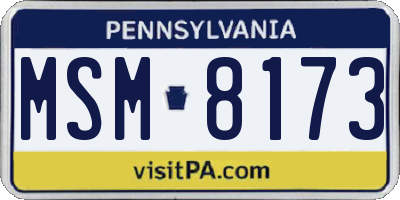 PA license plate MSM8173
