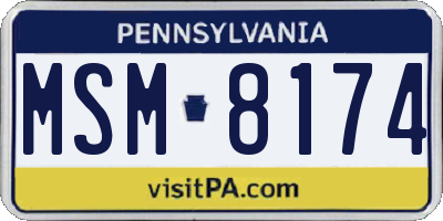 PA license plate MSM8174