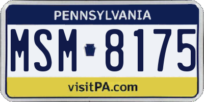 PA license plate MSM8175