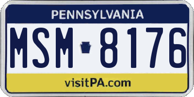 PA license plate MSM8176