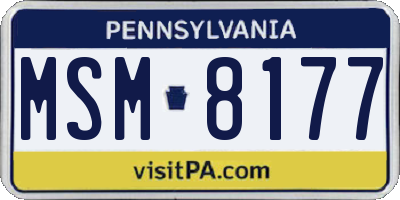 PA license plate MSM8177