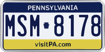 PA license plate MSM8178