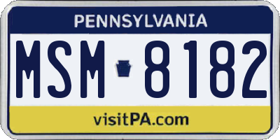 PA license plate MSM8182