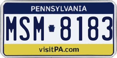 PA license plate MSM8183